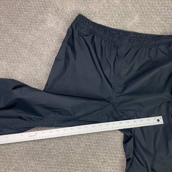 LL Bean Rain Pants Men's Medium Black Waterproof TEK Nylon Drawstring Ankle Zip - Picture 11 of 12